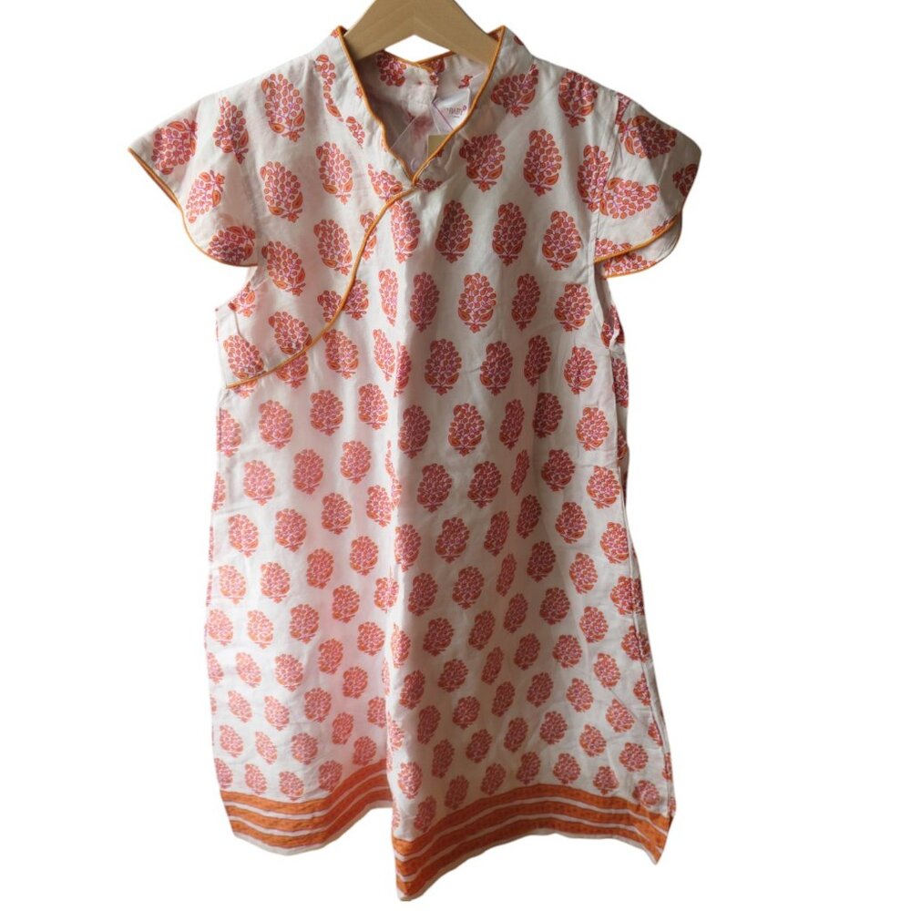 Yo Baby -Women bohemian orange print dress-Size S-NWT